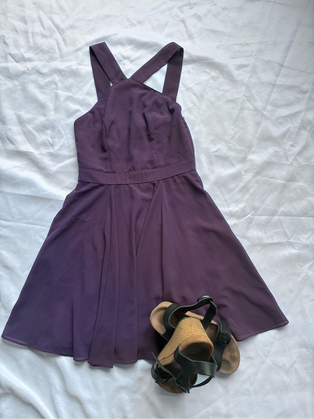 Lulu's Deep Purple Fit & Flare Mini Dress